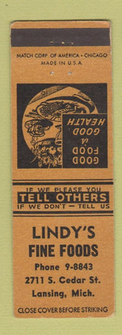 Matchbook Cover - Lindy's Restaurant Lansing MI