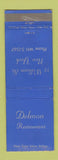 Matchbook Cover - Delmon Restaurant New York City