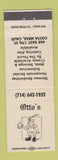 Matchbook Cover - Otto's German Restaurant Costa Mesa CA