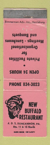 Matchbook Cover - New Buffalo Restaurant Duncannon PA WEAR