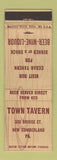 Matchbook Cover - Town Tavern New Cumberland PA