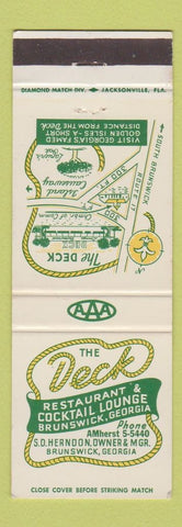Matchbook Cover - The Deck Restaurant Brunswick GA