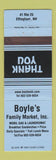 Matchbook Cover - Boyle's Family Markt Mobil oil gas Effingham NH WEAR