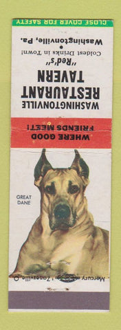 Matchbook Cover - Washingtonville Restaurant Tavern PA Great Dane