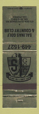 Matchbook Cover - Salinas Golf and Country Club Salinas CA