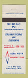 Matchbook Cover - Alta Vista Country Club Placentia CA