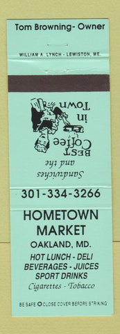 Matchbook Cover - Hometown Market Oakland MD