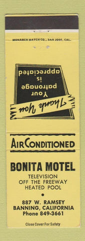 Matchbook Cover - Bonita Motel Banning CA