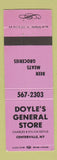Matchbook Cover - Doyle's General Store Centerville NY