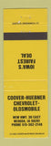Matchbook Cover - Coover Huebner Chevrolet Oldsmobile Nevada IA