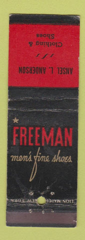 Matchbook Cover - Freeman Men's Shoes Ansel Anderson WEAR