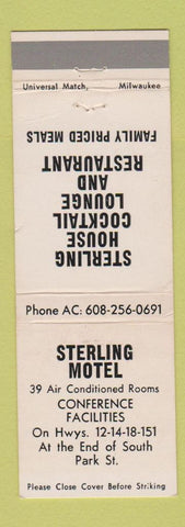 Matchbook Cover - Sterling Motel Sterling WI?