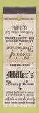 Matchbook Cover - Miller's Restaurant Lakewood OH WEAR