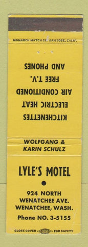 Matchbook Cover - Lyle's Motel Wenatchee WA WEAR
