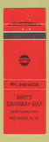 Matchbook Cover - Gary's Southway Gulf oil gas Red Deer AB