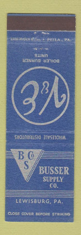 Matchbook Cover - Busser Supply Boiler Burner Lewisburg PA