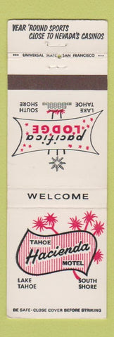Matchbook Cover - Hacienda Motel Lake Tahoe CA Pacifica Lodge