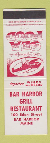 Matchbook Cover - Bar Harbor Grill Restaurant Bar Harbor ME