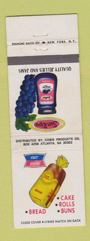 Matchbook Cover - Our Pride Bread Sun Ripe Jelly Cobis Atlanta GA