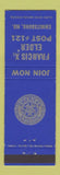 Matchbook Cover - American Legion Emmitsburg MD