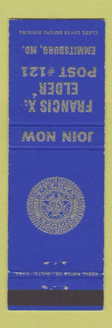 Matchbook Cover - American Legion Emmitsburg MD