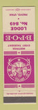 Matchbook Cover - Elks Lodge Provo UT