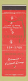 Matchbook Cover - Broglio's Restaurant Independence OH