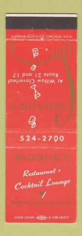Matchbook Cover - Broglio's Restaurant Independence OH