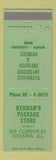 Matchbook Cover - Herman's Package Liquor Ottawa IL