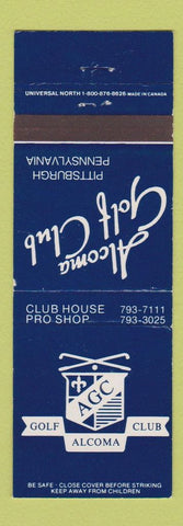 Matchbook Cover - Alcoma Golf Club Pittsburgh PA WEAR