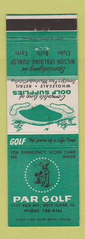 Matchbook Cover - Par Golf Rock Island IL