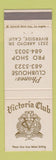 Matchbook Cover - Victoria Club Riverside CA