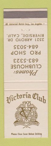 Matchbook Cover - Victoria Club Riverside CA