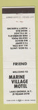 Matchbook Cover - Marine Village Motel Lake George NY