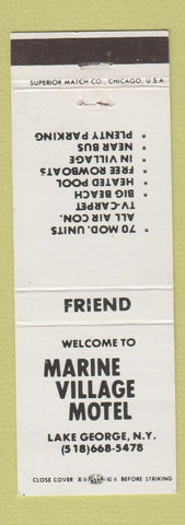 Matchbook Cover - Marine Village Motel Lake George NY