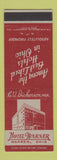 Matchbook Cover - Hotel Warner Warren OH