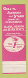 Matchbook Cover - Gelvin Jackson Starr Insurance Meadville PA