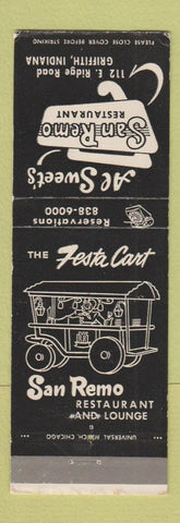 Matchbook Cover - San Remo Restaurant Griffith IN