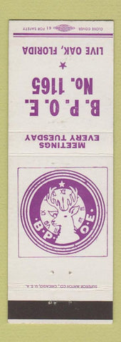 Matchbook Cover - Elks Lodge Live Oak FL