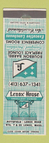 Matchbook Cover - Lenox House Lenox MA