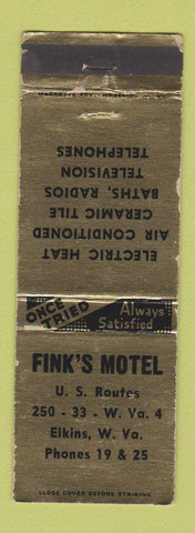 Matchbook Cover - Fink's Motel Elkins WV WEAR