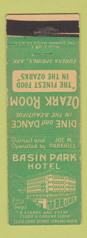 Matchbook Cover - Basin Park Hotel Eureka Springs AR