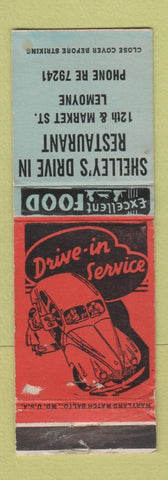 Matchbook Cover - Shelley's Drive In Lemoyne PA WORN