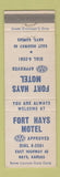 Matchbook Cover - Fort Hays Motel Hays KS
