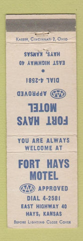 Matchbook Cover - Fort Hays Motel Hays KS