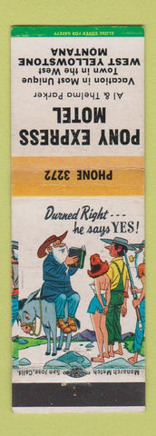 Matchbook Cover - Pony Express Motel West Yellowstone MT hillbilly