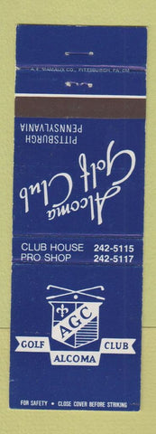 Matchbook Cover - Alcoma Golf Club Pittsburgh PA