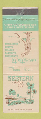 Matchbook Cover - Western Country Club Los Angeles CA