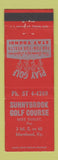 Matchbook Cover - Sunnybrook Golf Course Morehead KY