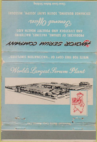 Matchbook Cover - Anchor Serum Co Saint Joseph MO livestock WEAR 40 Strike